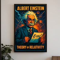 Einstein Relativity Vintage Science Wanderlust Poster