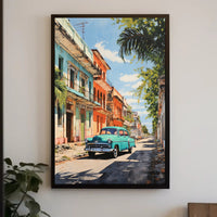 Vintage Vibes On A Sunny Street Vintage Poster