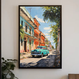 Vintage Vibes On A Sunny Street Vintage Poster