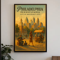 Philadelphia's Historic Charm: Vintage Cityscape Poster