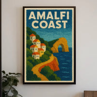Amalfi Coast Poster Wall Art 18x24 Coastal Landscape