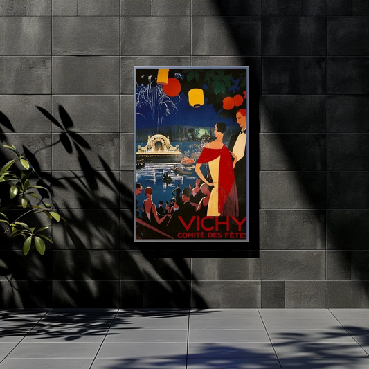 Vichy France - Comté des Fêtes Vintage Travel Poster