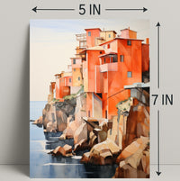 Coastal Cliffside Homes Poster
