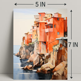 Coastal Cliffside Homes Poster