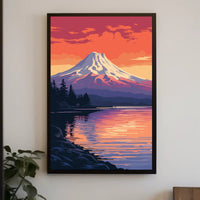 Tranquil Mountain Sunset Poster PosterGoat