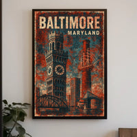 Baltimore Skyline Cityscape Art Collectors Poster