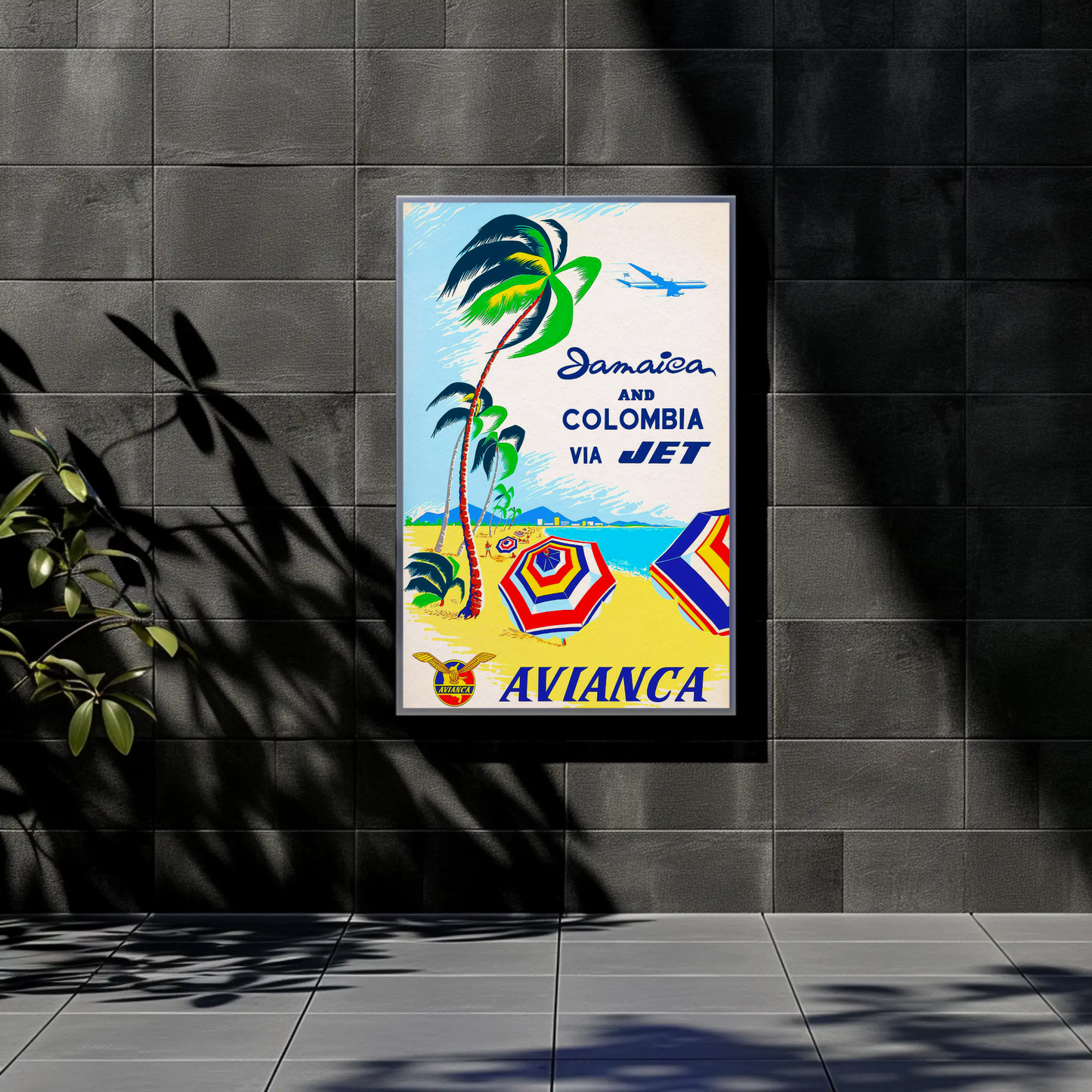 Avianca Jamaica & Colombia Travel Poster (1961)