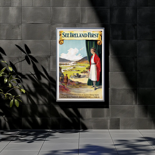 Vintage Poster - See Ireland First Lady and Car