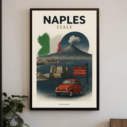 Naples, Italy A Culinary Journey Poster