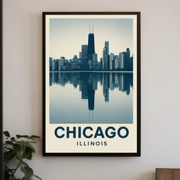 Chicago Skyline Reflection Poster