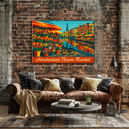 Amsterdam Flower Market Impressionism Wanderlust Poster