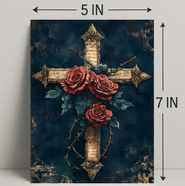 Roses And Thorns Cross Poster