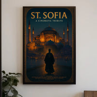 Majestic Hagia Sophia Under Night Sky Cultural or Heritage Poster PosterGoat