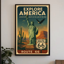 Explore America Route 66 Poster