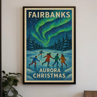 Fairbanks Aurora Christmas Poster