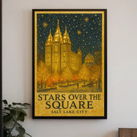 Stars Over The Square Salt Lake City Poster