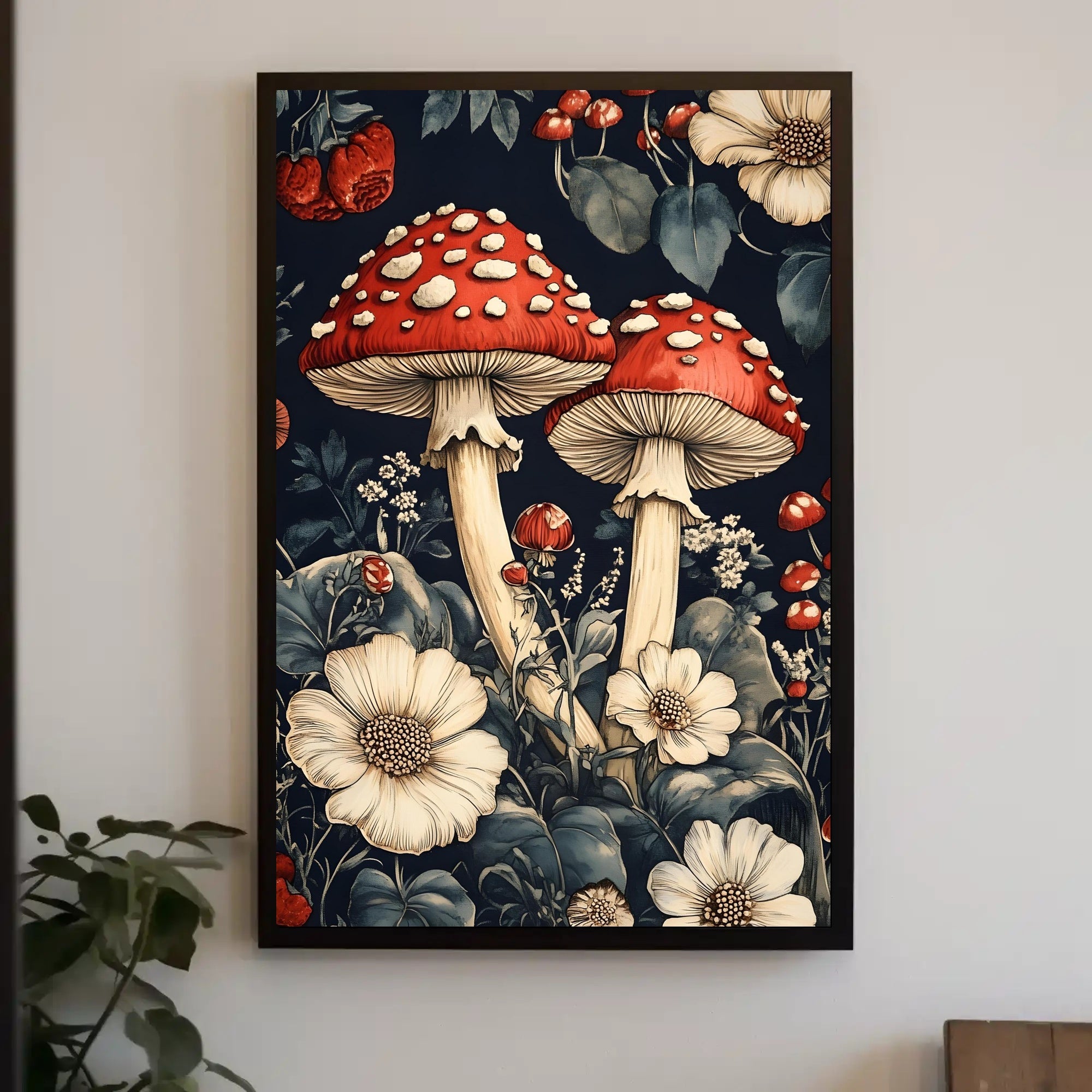 Enchanted Forest Mushrooms Wall Art Print