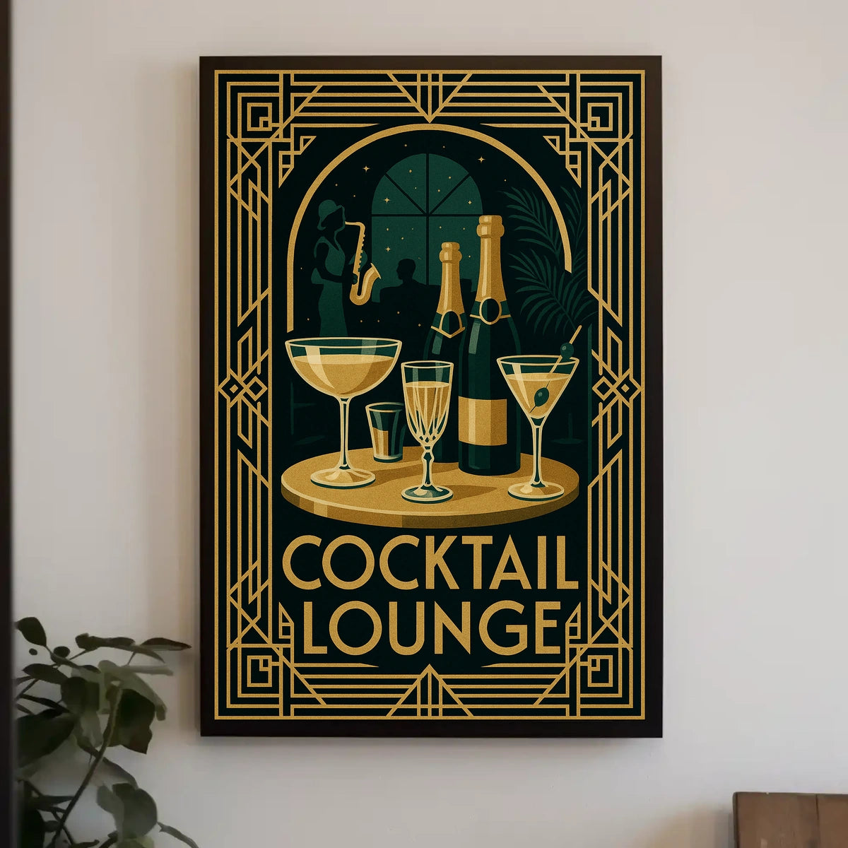 Art Deco Cocktail Lounge Poster