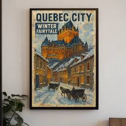 Quebec City Winter Fairytale Poster