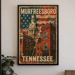 Murfreesboro Skyline Wanderlust Realism Poster