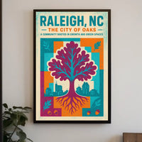 Raleigh, NC The City of Oaks Poster