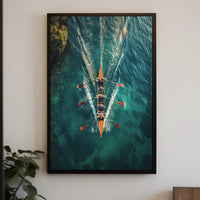 Rowing Team In Action Poster PosterGoat