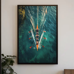 Rowing Team In Action Poster PosterGoat