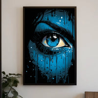 Intense Blue Eye Surreal Art Poster Print