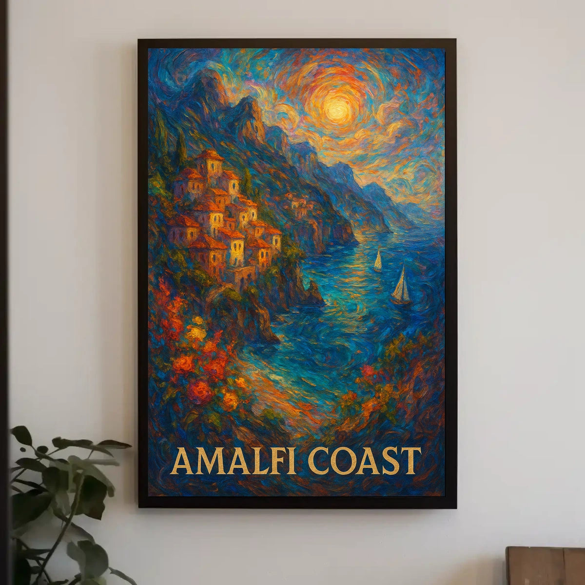 Amalfi Coast Poster 18x24 Wall Art for Coastal Decor