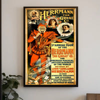 Herrmann the Great Co. Vintage Magic Illusion Show Poster