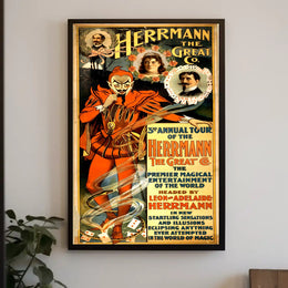 Herrmann the Great Co. Vintage Magic Illusion Show Poster