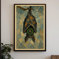 Geometric Bat Art Poster