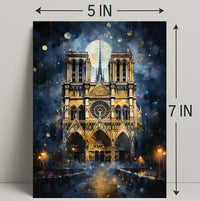 Gothic Splendor Notre-Dame At Night Poster