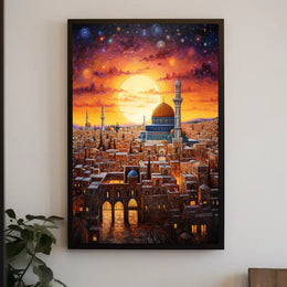 Historic Jerusalem Cityscape Middle Eastern Cultural Heritage Poster