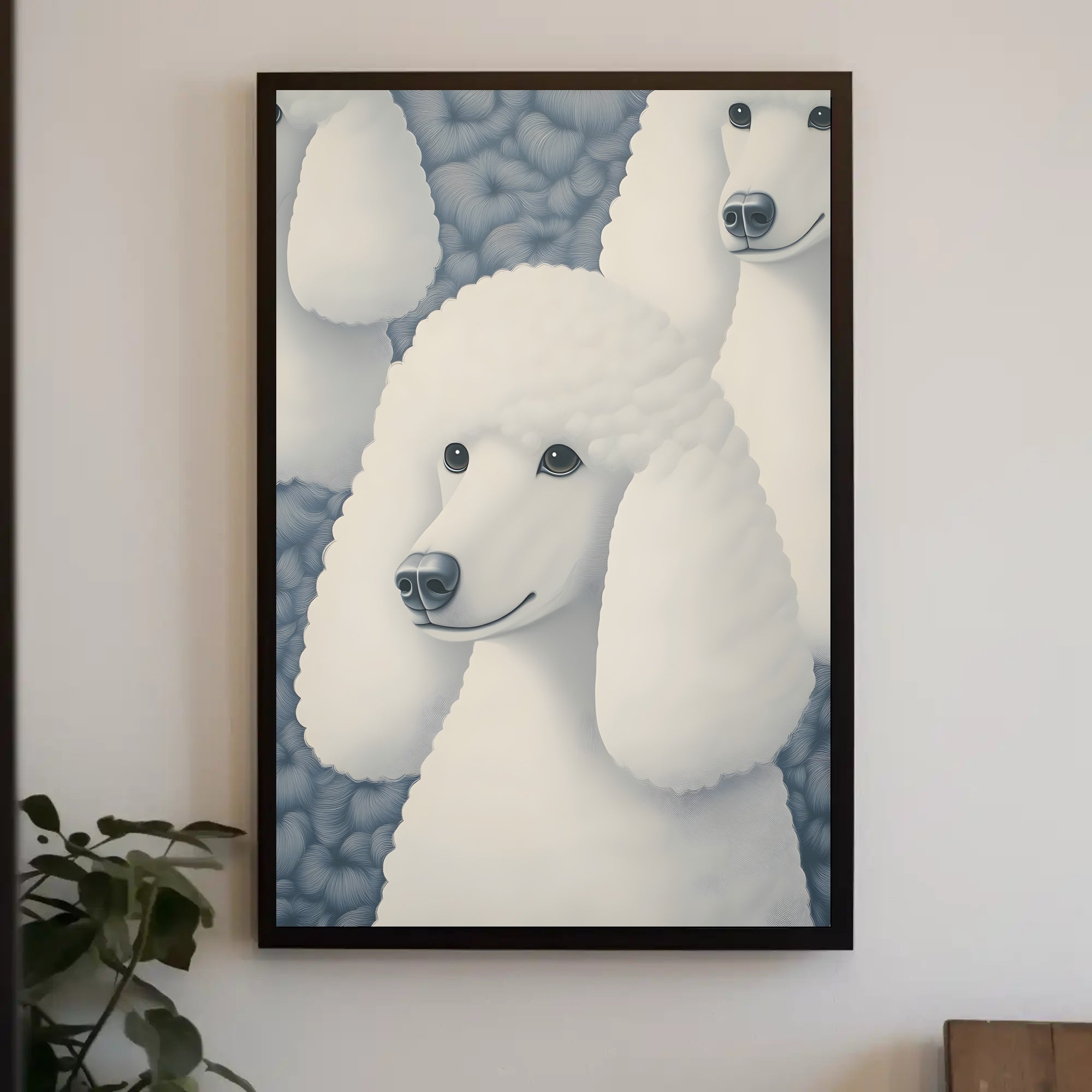 Poodle Poster Whimsical Portrait Art Print