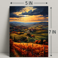 Golden Vineyard At Sunset Poster