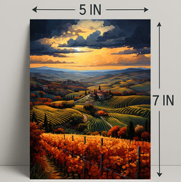 Golden Vineyard At Sunset Poster