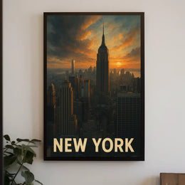 New York Skyline At Sunset Poster
