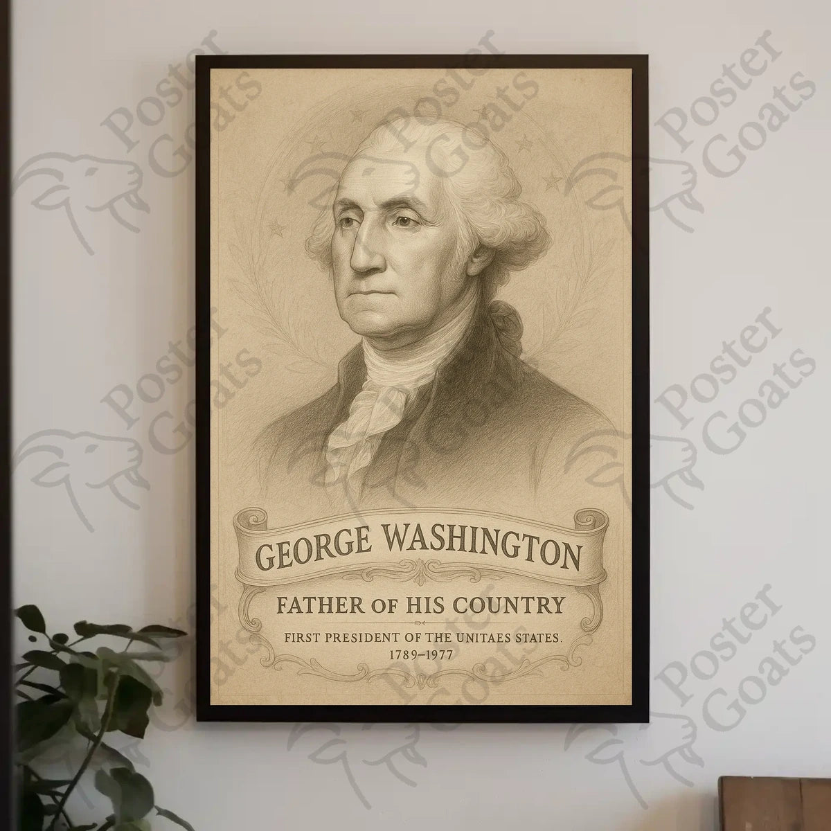 George Washington Vintage Art Historical or Presidential Poster