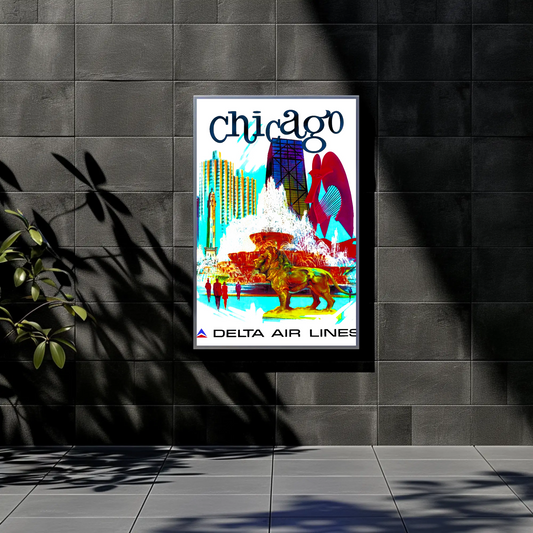 Chicago Vintage Travel Air Lines Poster