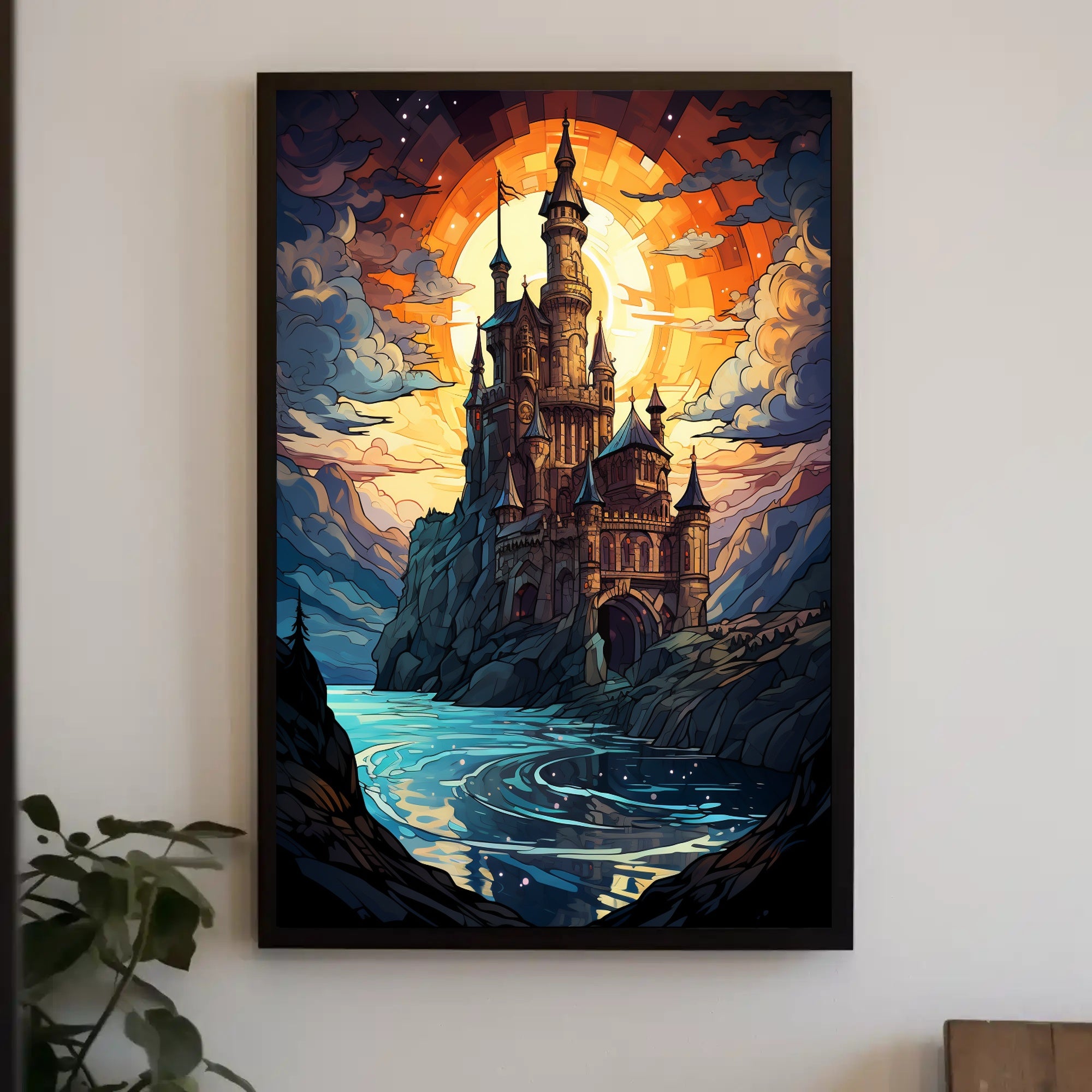 Enchanted Castle At Sunset Poster