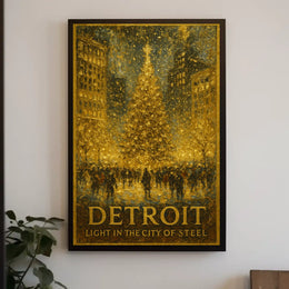 Detroit Light In The City Of Steel Poster