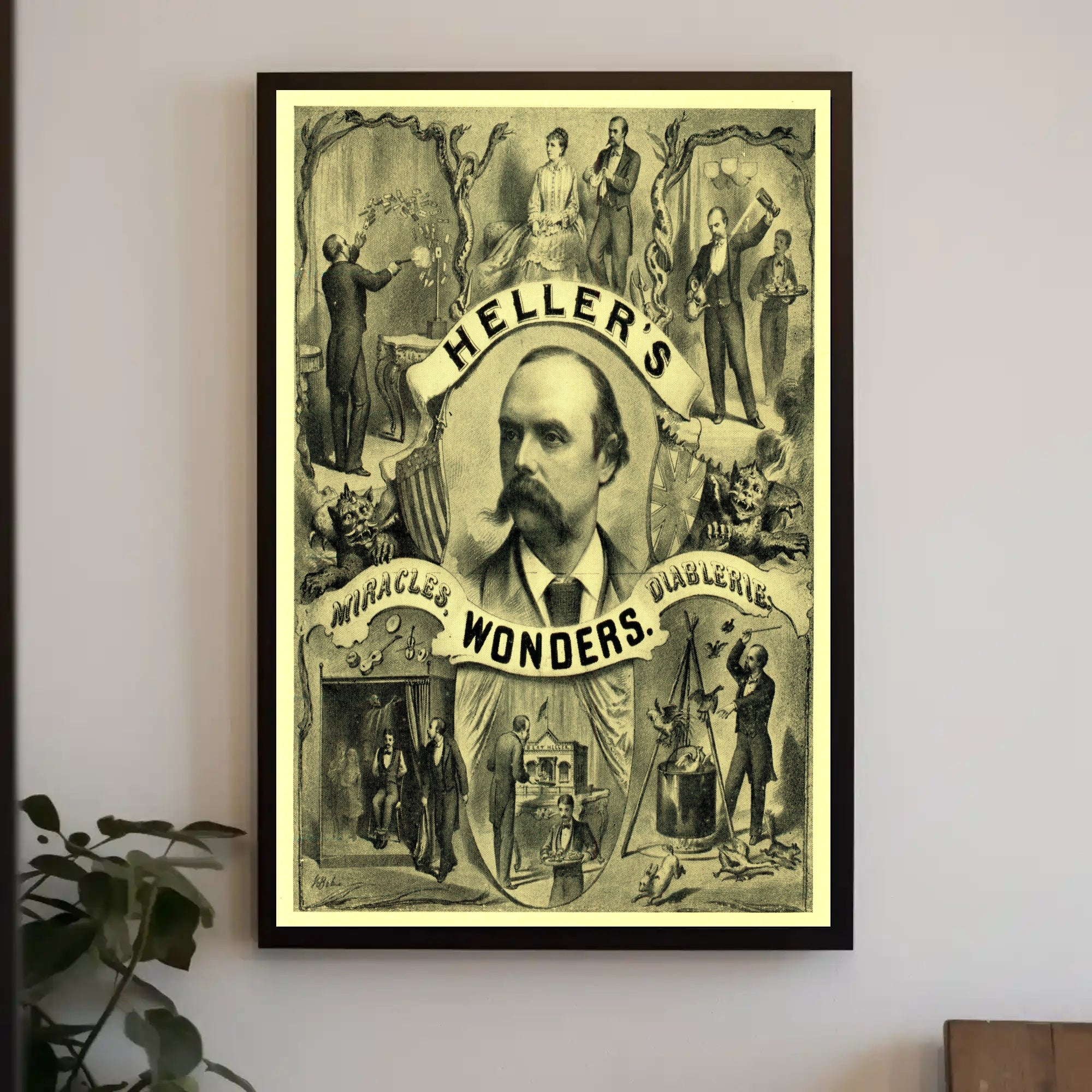 Heller's Wonders Vintage Magic Illusion Cultural Heritage Poster
