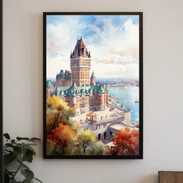 Grand Castle Coastal Landmark Historic Travel Poster