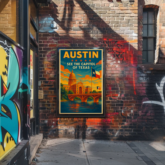 Austin Texas Capitol Travel Poster