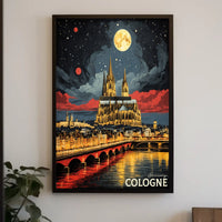 Cologne at Night Poster