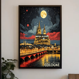 Cologne at Night Poster