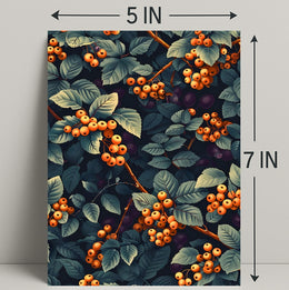 Vivid Artistic Botanical Poster with Orange Berries Illustration