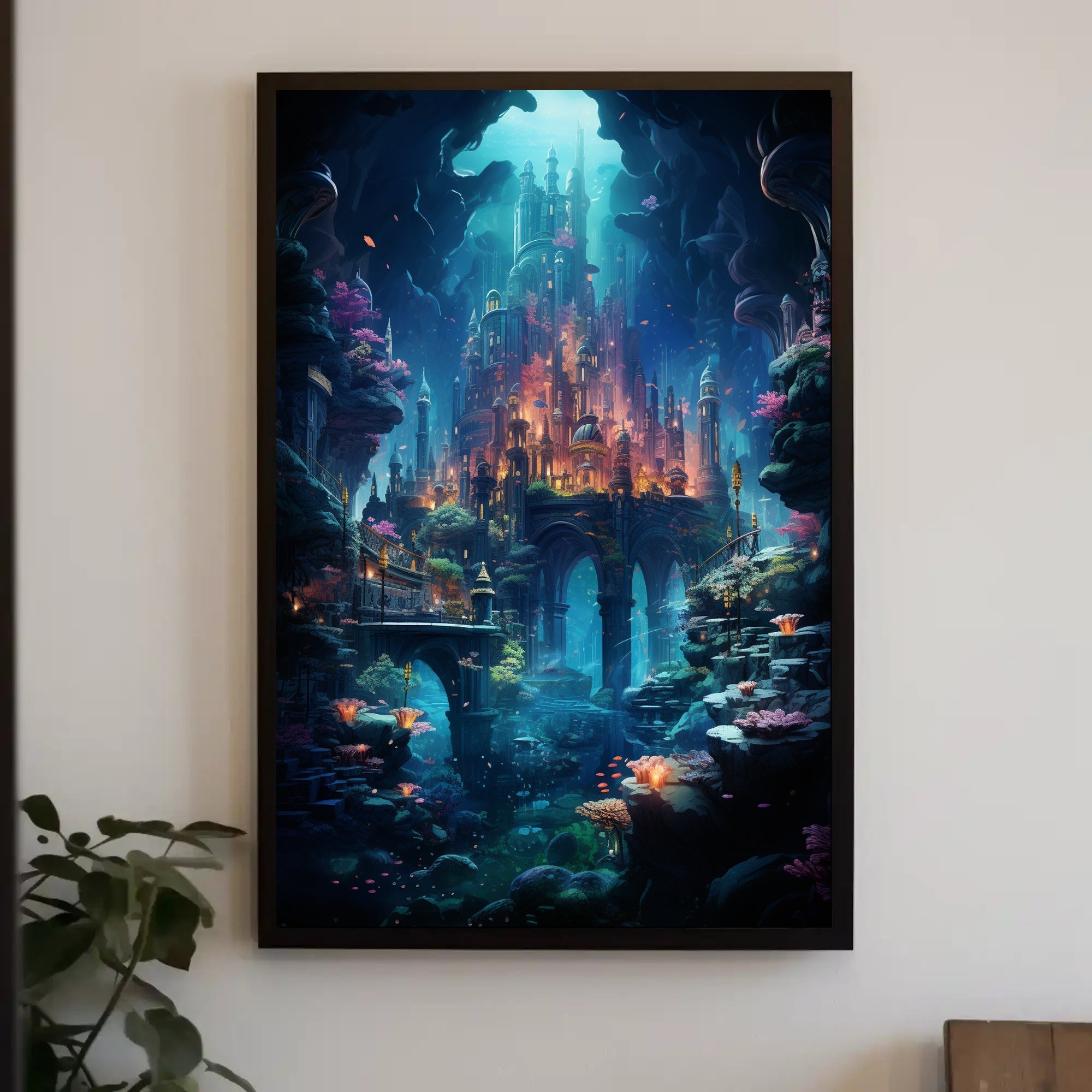 Enchanted Underwater City Poster