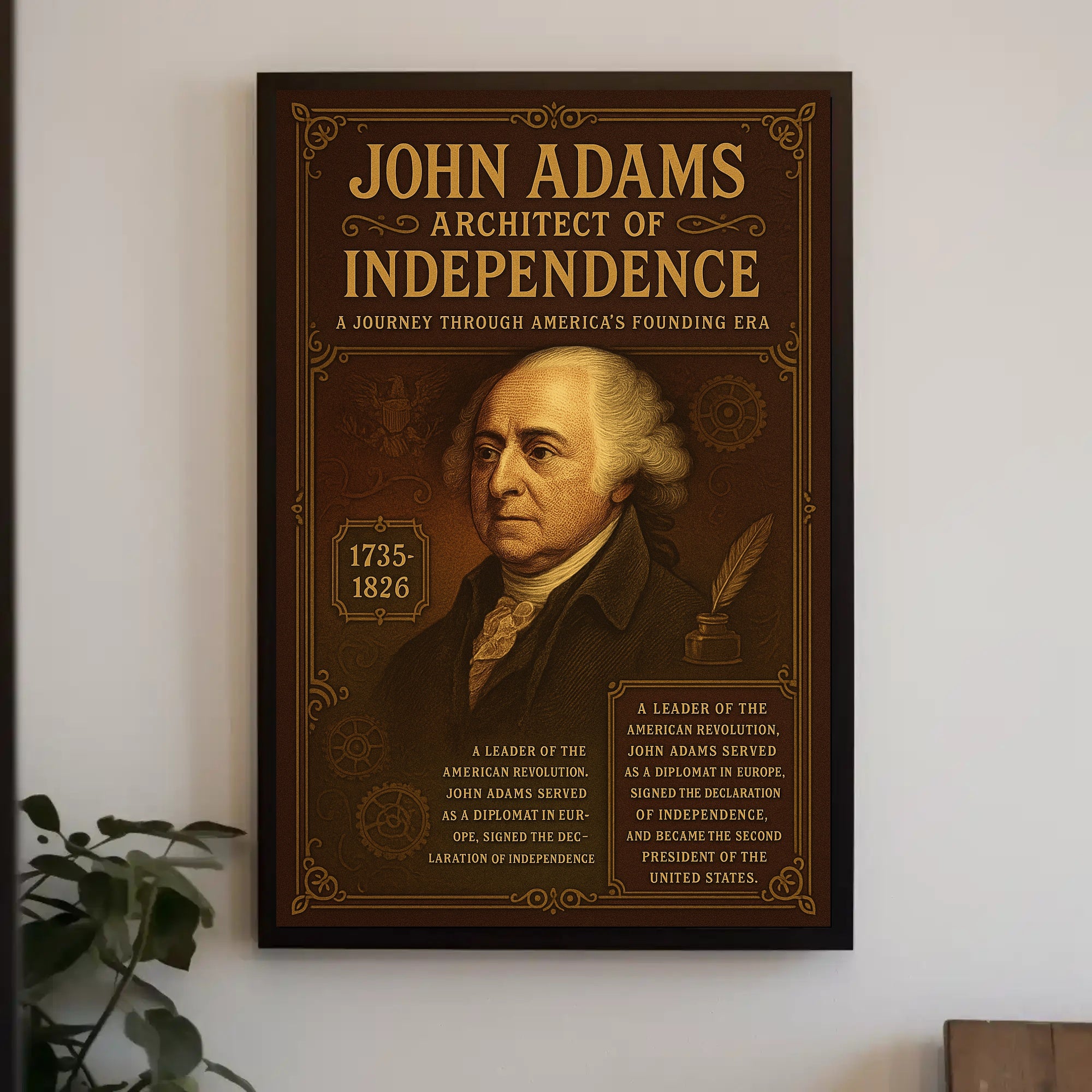 John Adams Historical Vintage Presidential Poster